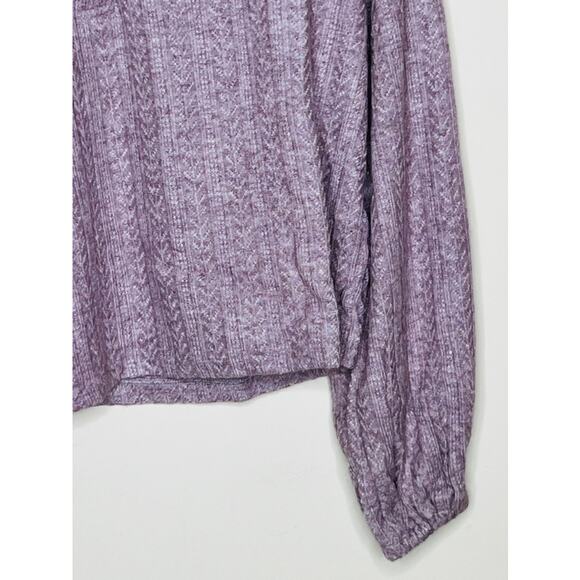 NWT Candace Cameron Bure Womens Bordeaux Balloon-Sleeve Henley Top Size Small - Picture 2 of 7